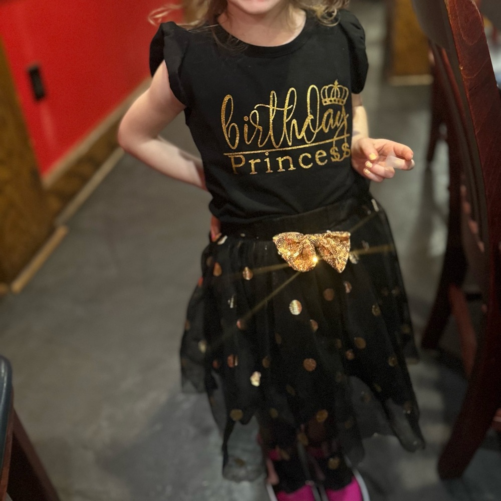 Birthday Princess Tulle Skirt and Shirt girls size 4/5
